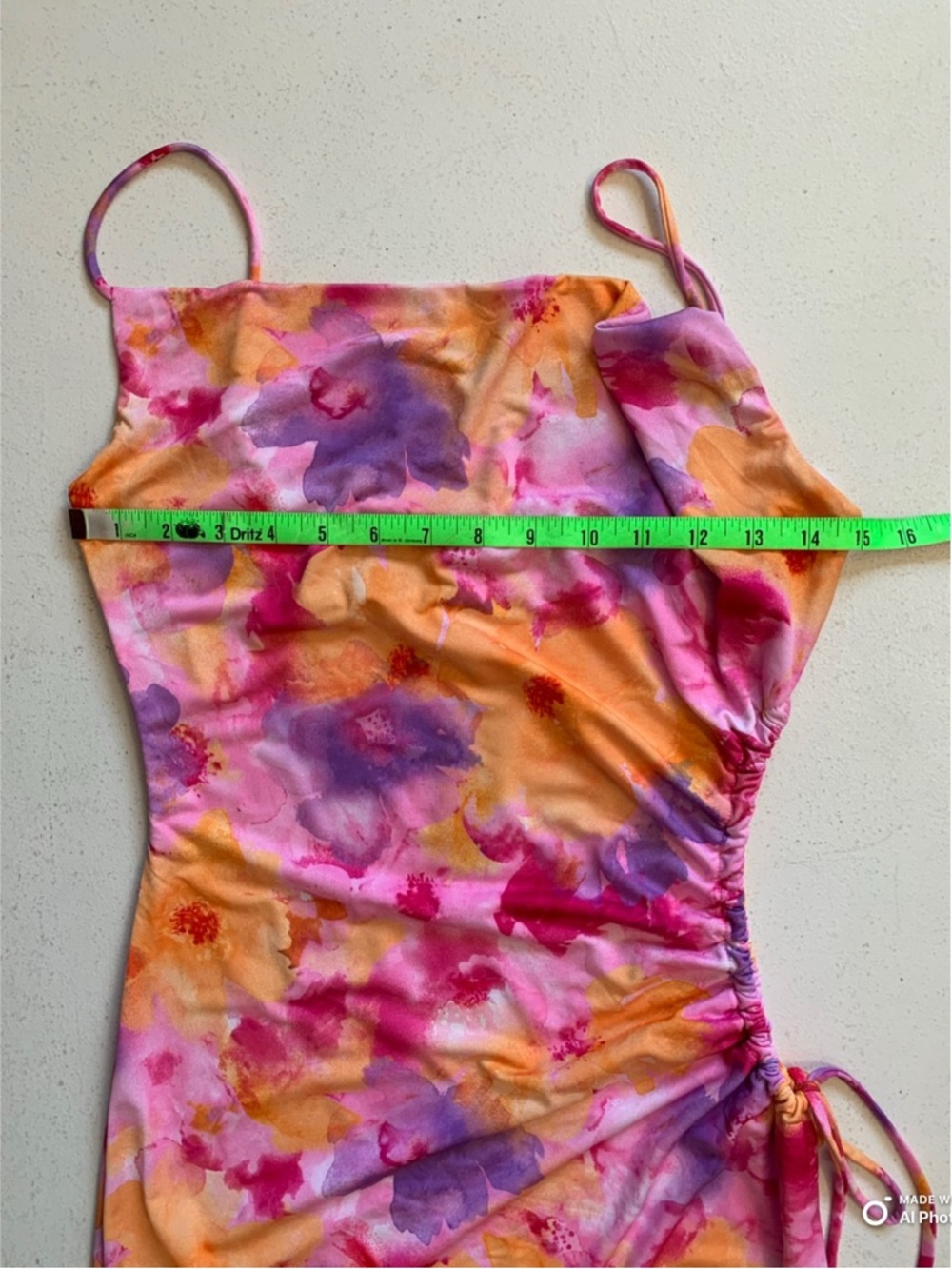 Floral Tie-Dye Cutout Slip Midi Dress - Pink & Purple - Picture 13 of 16